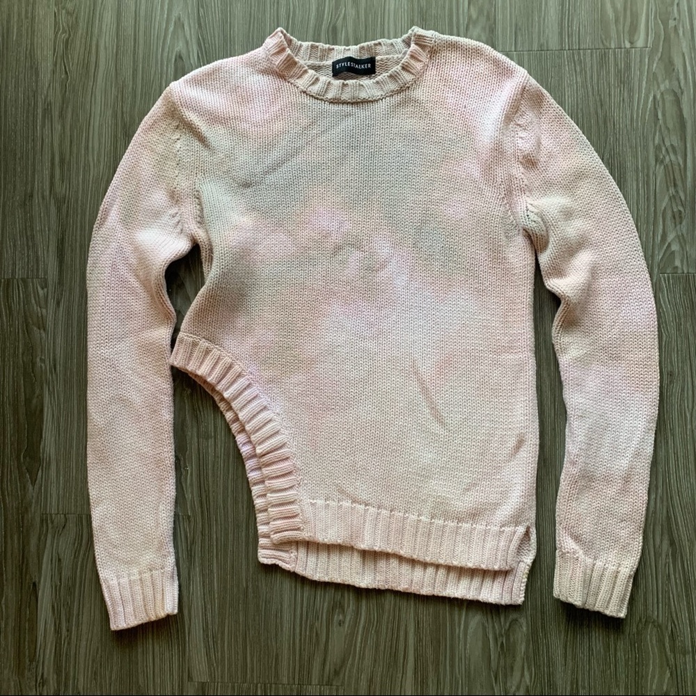 STYLESTALKER Cutout Tie-Dye Knit Sweater Revolve